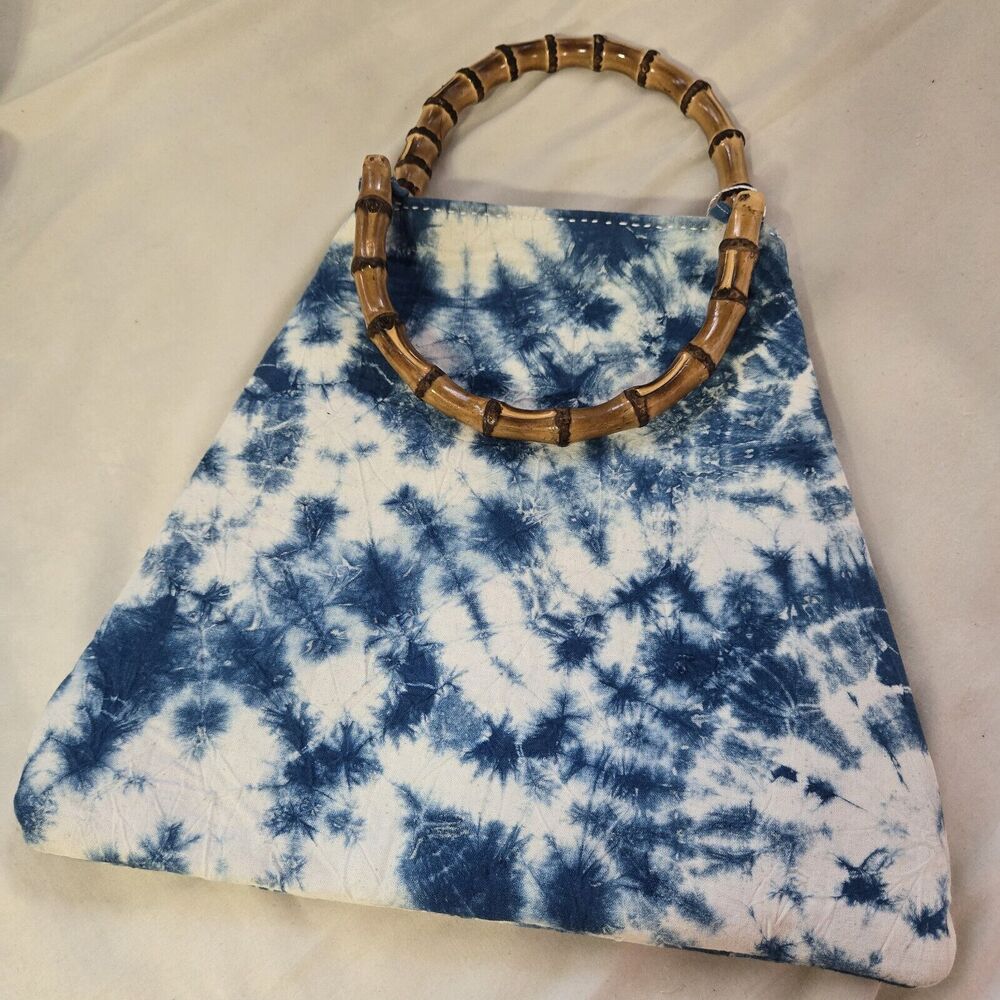 Art To Wear Boho Bamboo Purse Women Tie Dye Bag Cottage Festival Fairy Style - Picture 10 of 11